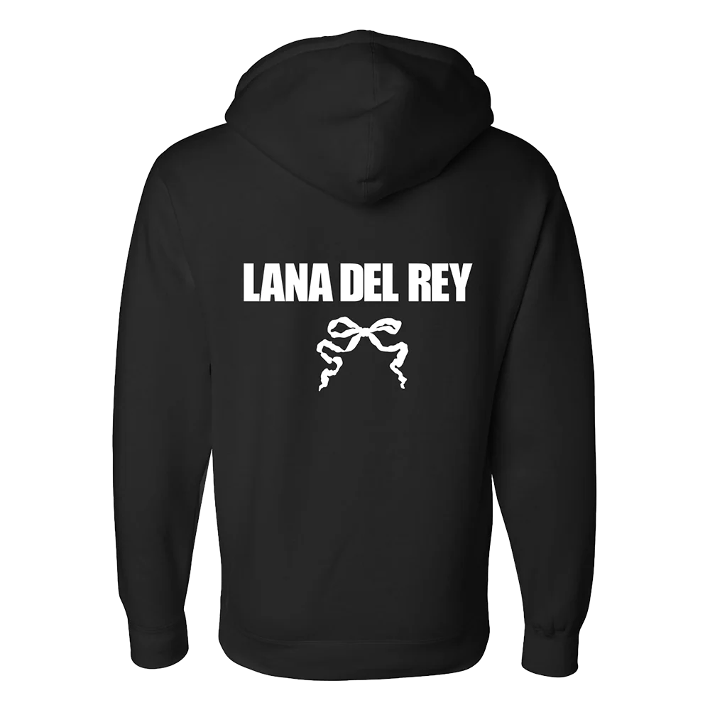 Black Hoodie With Ribbon Print - Image 2