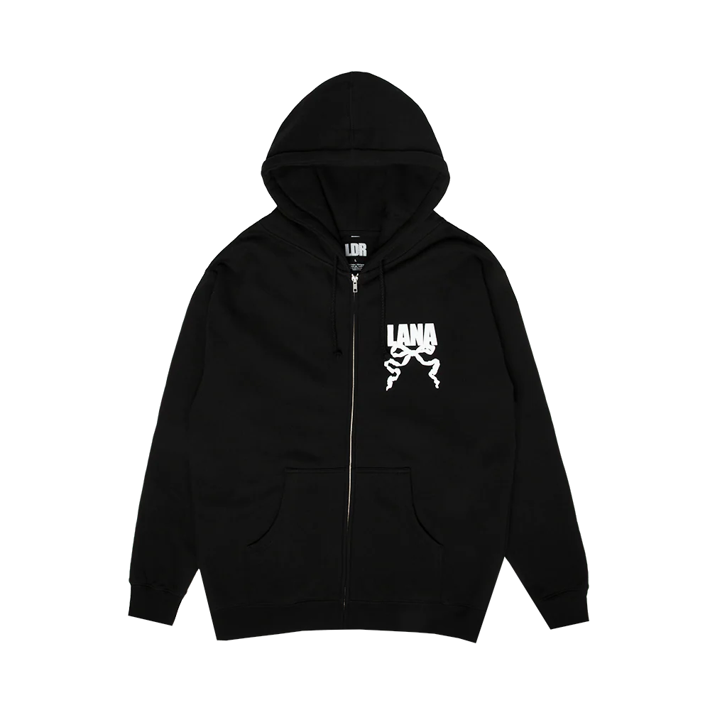 Black Zip-Up Hoodie With Logo